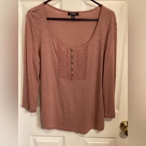 Chaps Women's Rose Long Sleeve Top